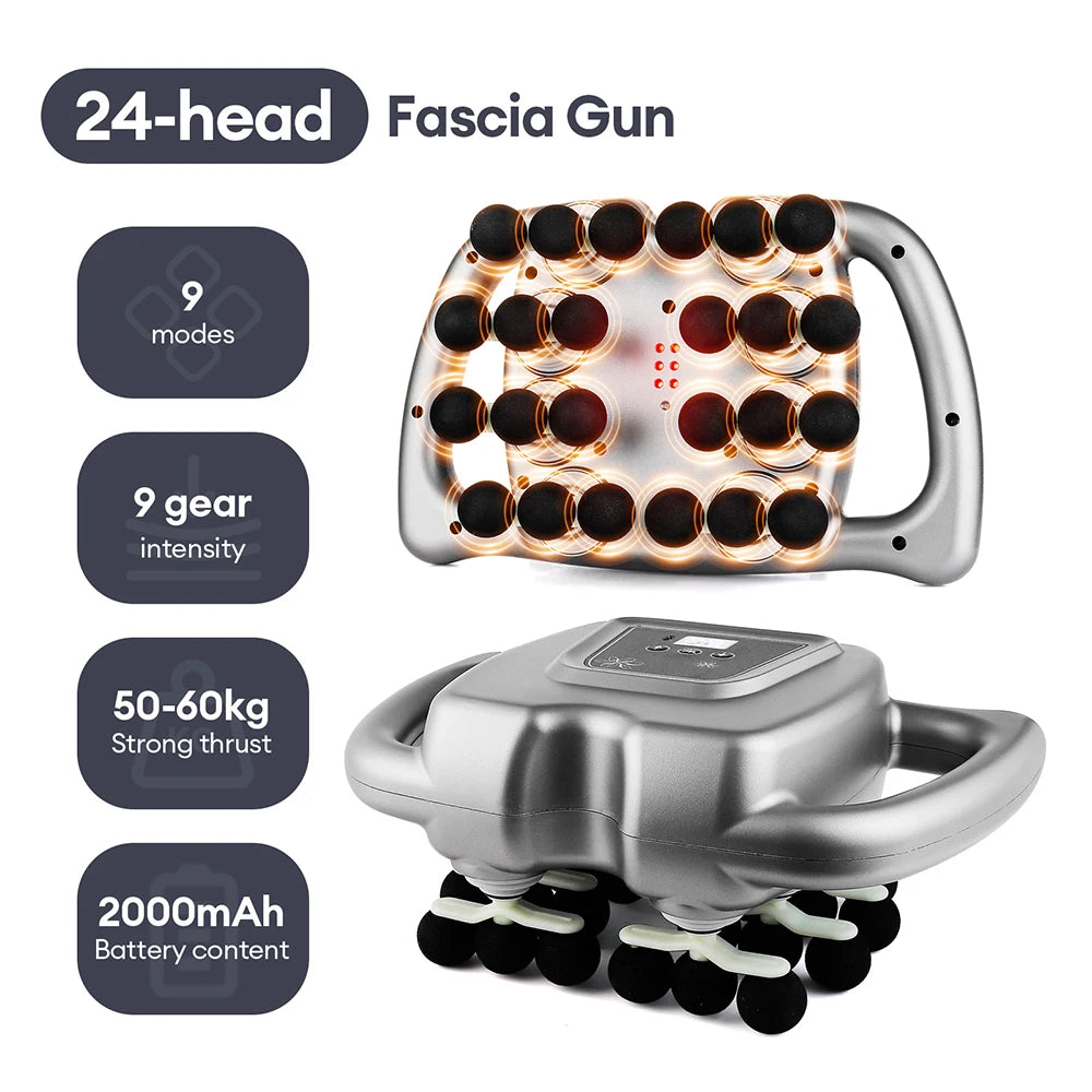 Foreverlily 16 Head Fascia Gun High Frequency Massager For Back