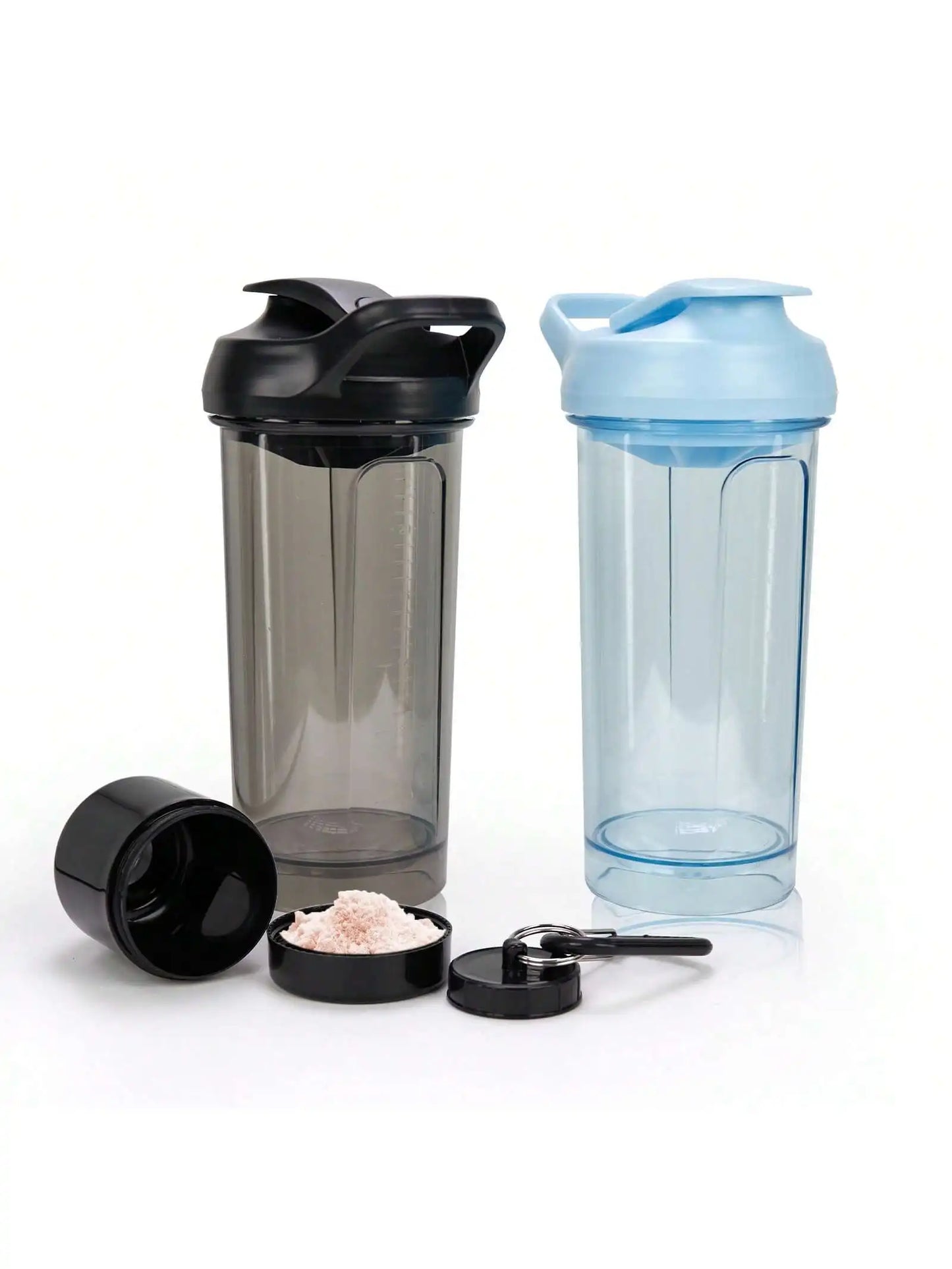 Two Pack Shaker Bottles With Pill Organizer And Storage