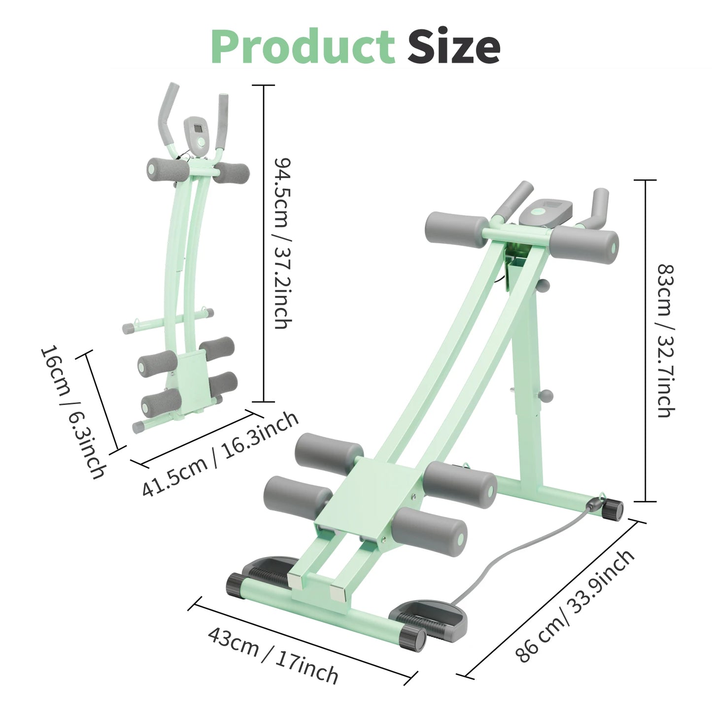 Abdominal Curling Exercise Machine Foldable Dual Track Core Training Home Gym