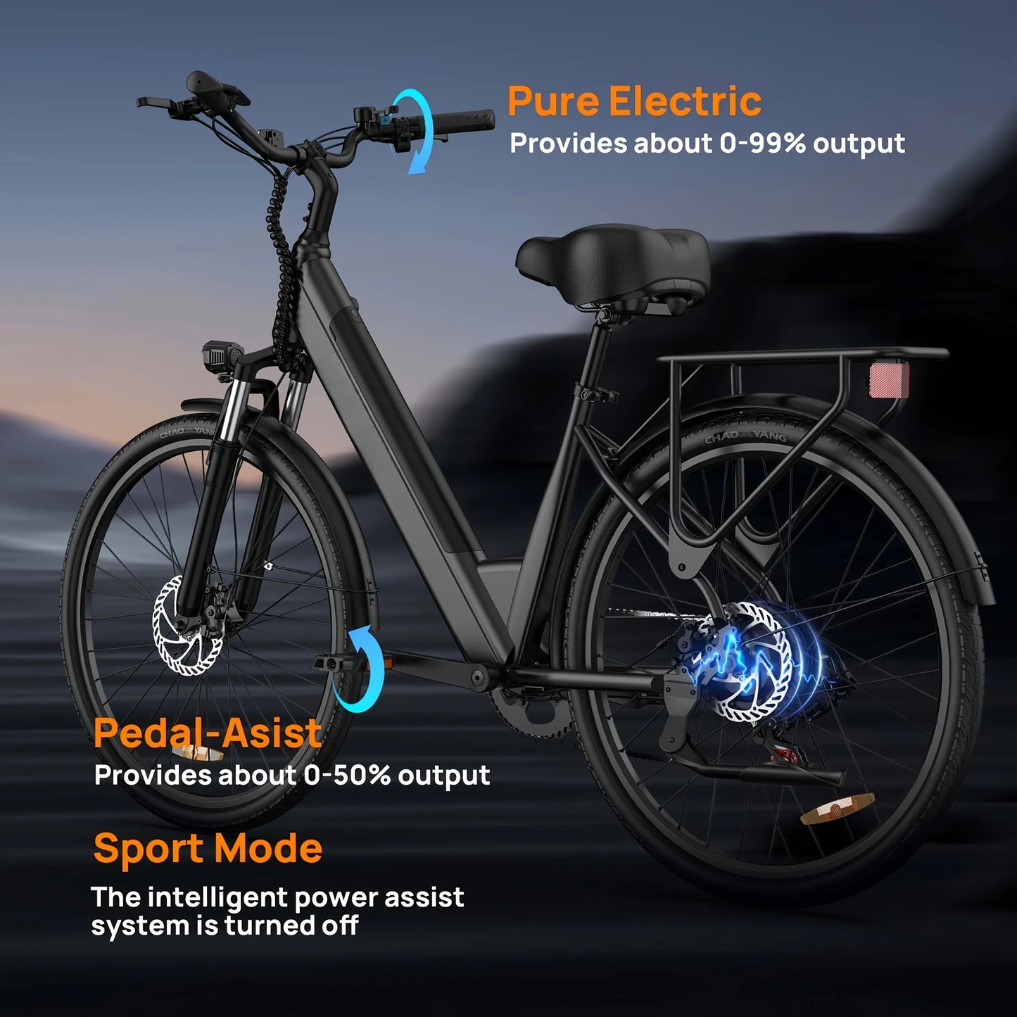 URLIFE Peak 750W E26 Electric Bike For Adults Removable 48V Battery