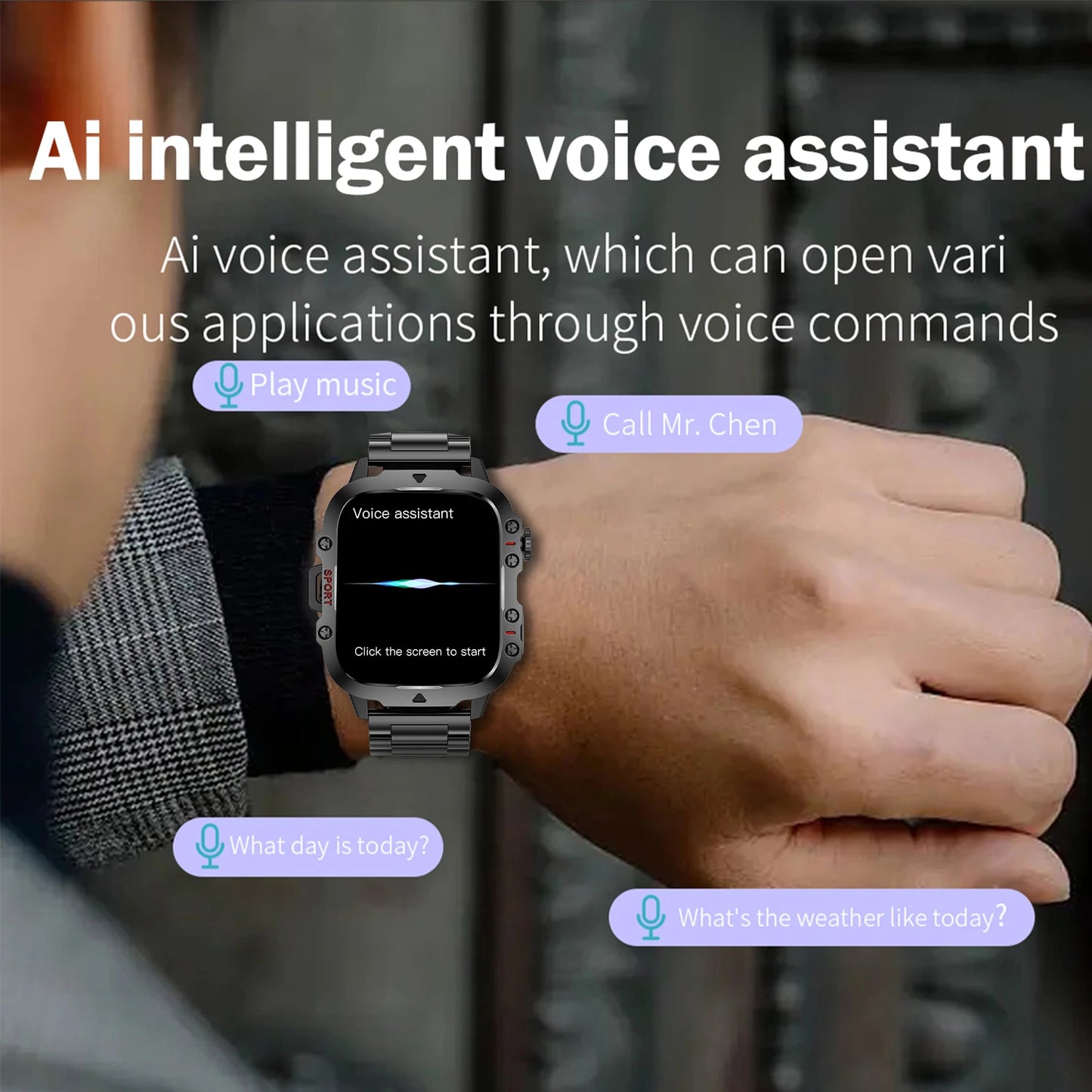LIVLOVCa AI Voice Assistant Smart Watch With Bluetooth Calls
