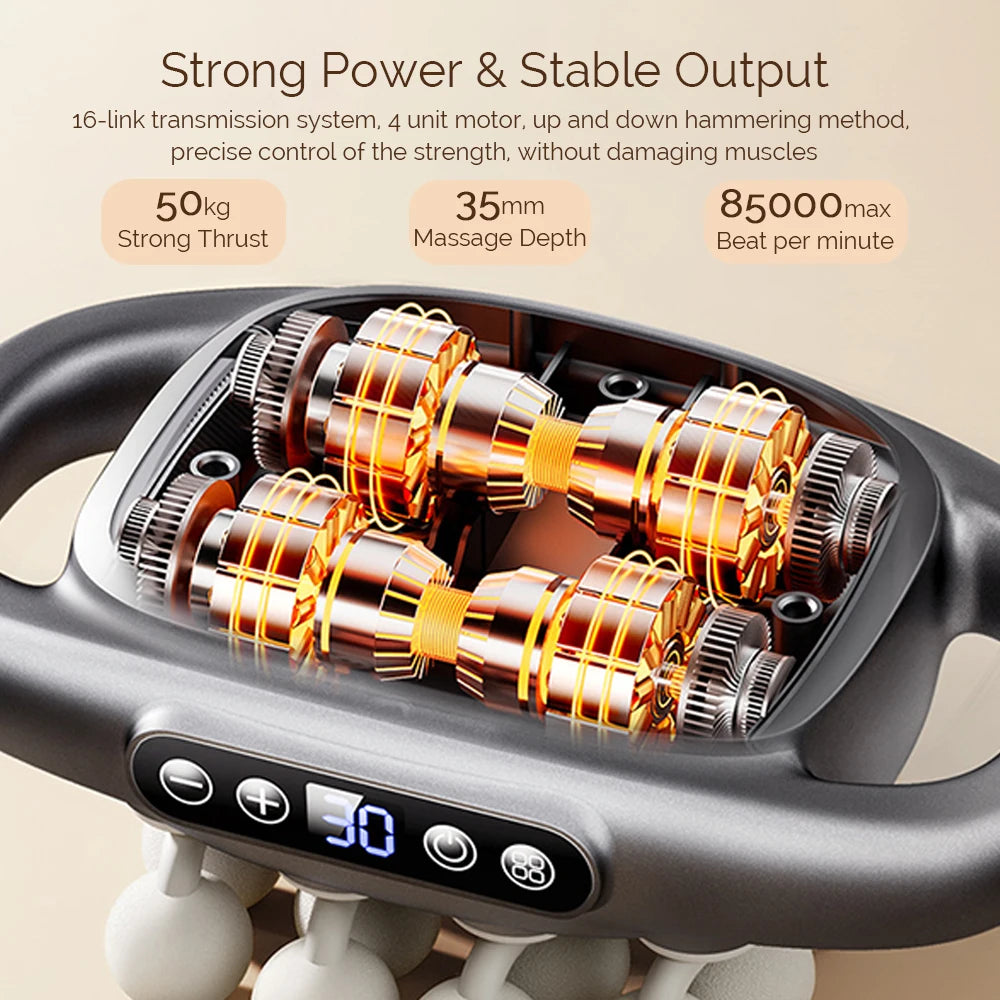 Foreverlily 16 Head Fascia Gun High Frequency Massager For Back