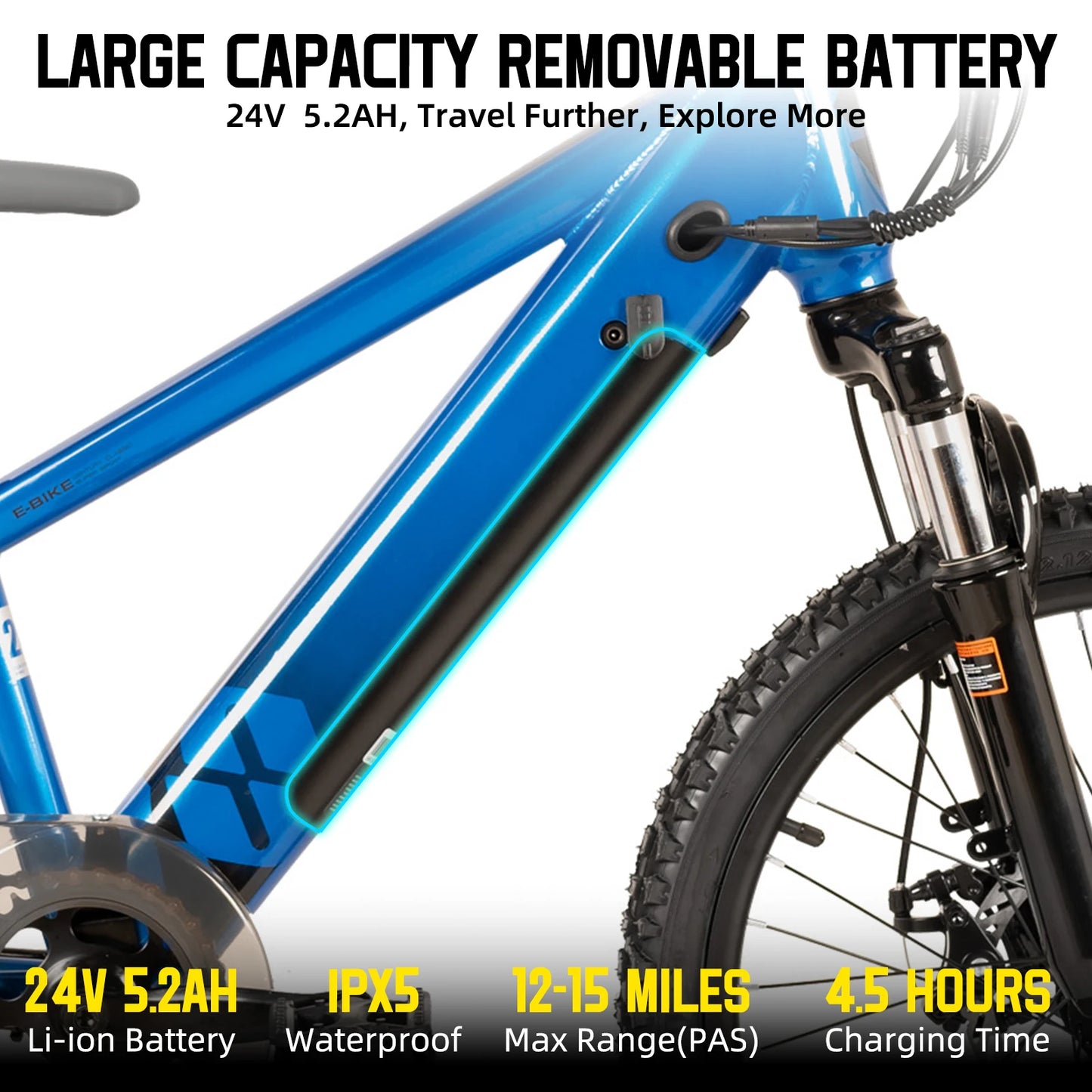 JOYSTAR 250W Electric Mountain Bike For Kids 7 Plus Durable