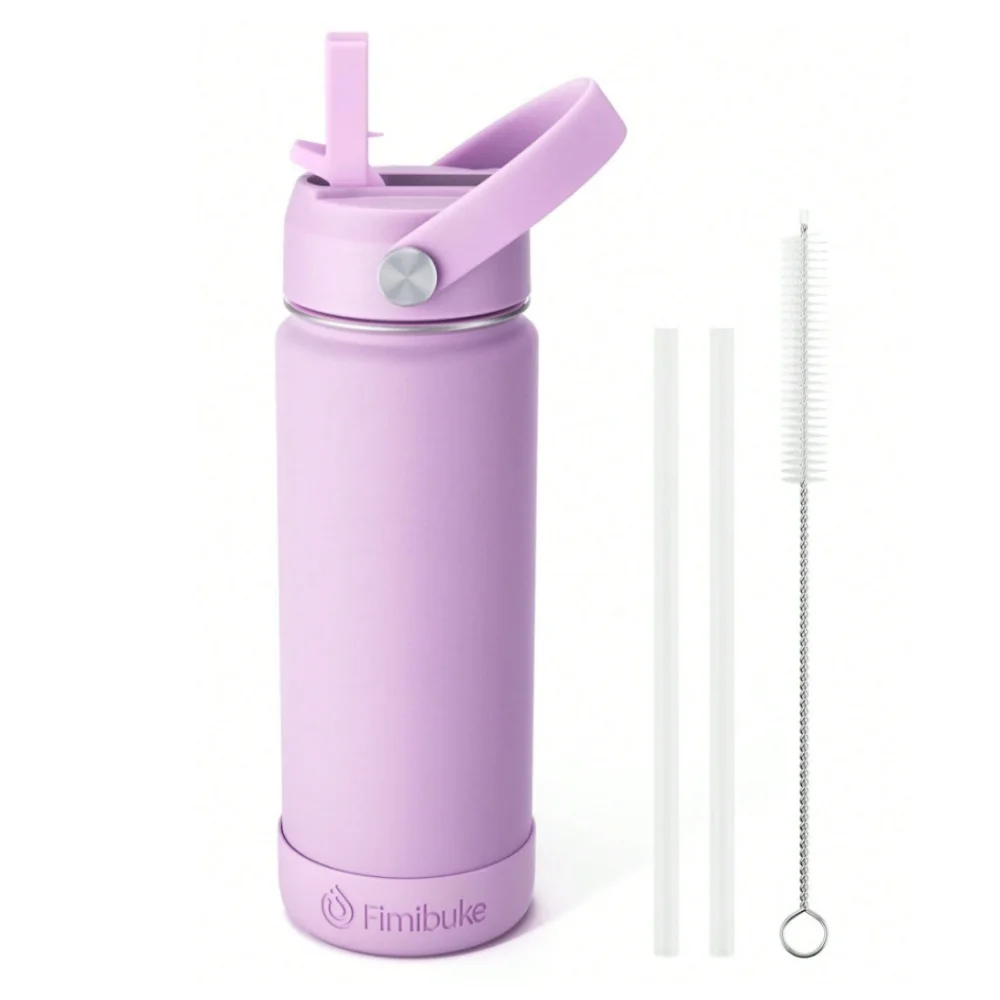 Water Bottle With Straw Stainless Steel Vacuum Leak Proof