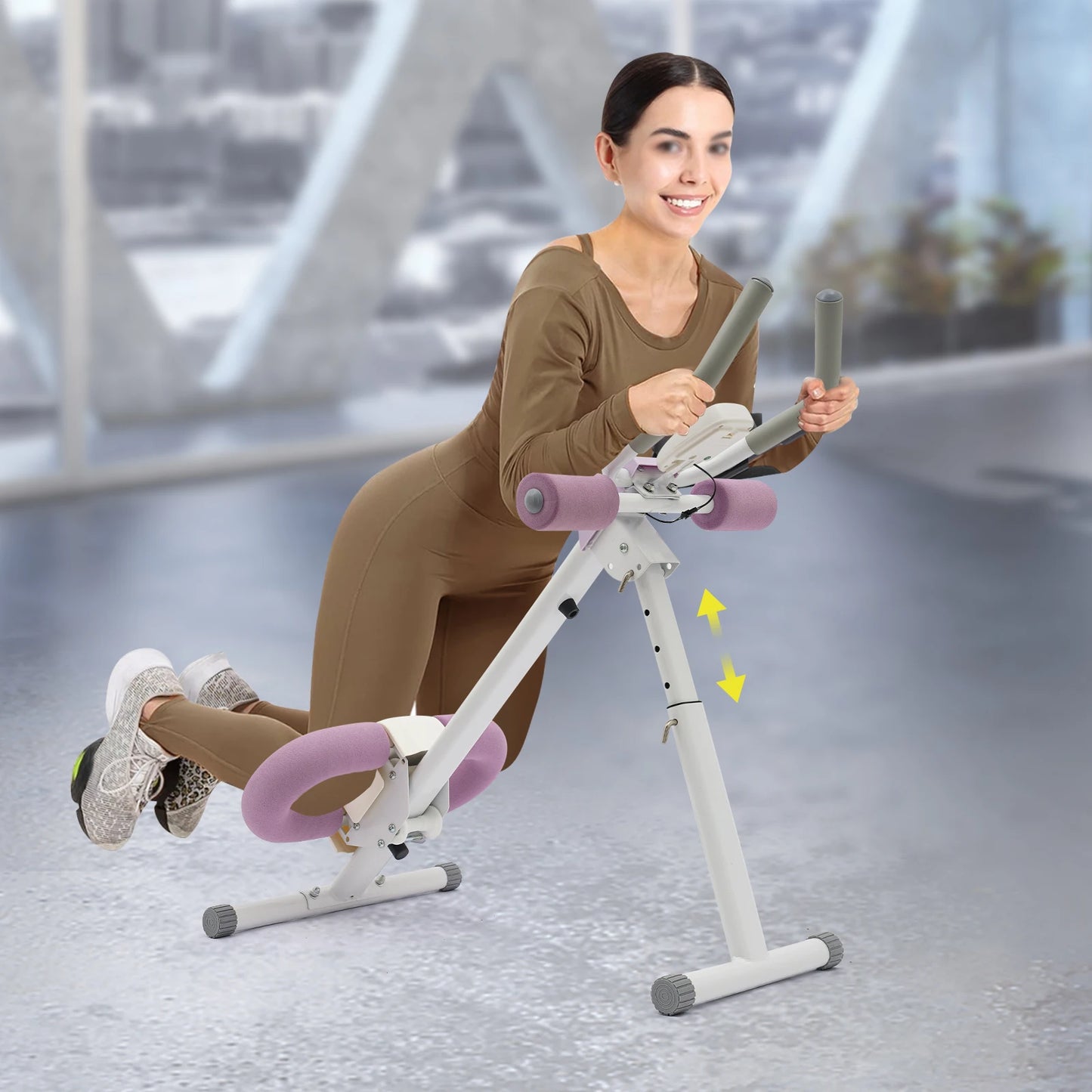 Abdominal Trainer Machine For Home Gym, Adjustable Incline And Height