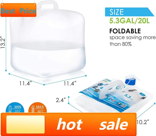 Collapsible Water Jug Ten Pack BPA Free Portable Spigot Storage