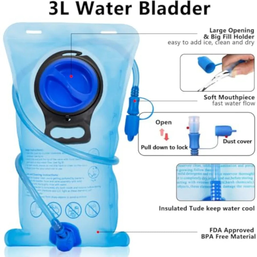 Hydration Pack Backpack Insulated With BPA Free Leak Proof Water Bladder