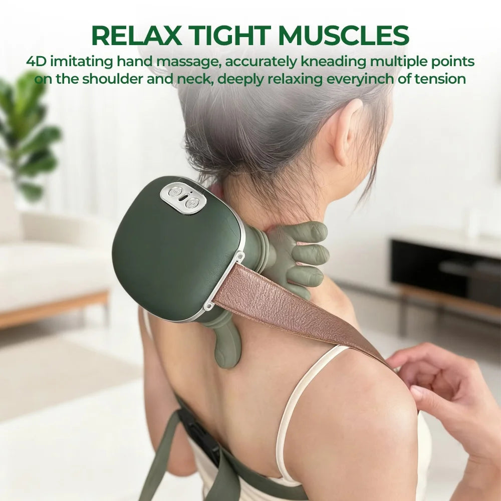 Foreverlily Bionic Finger Neck and Shoulder Massager 4D Kneading Wireless