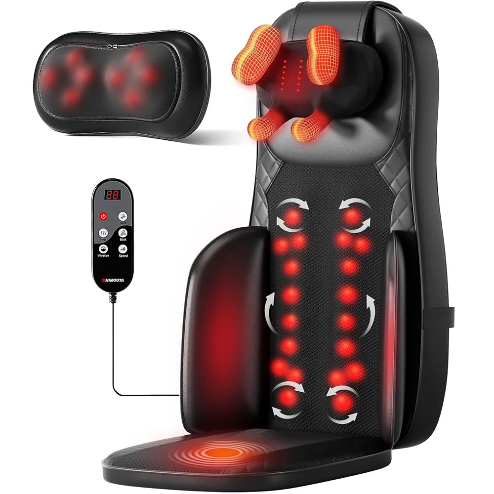 HIMOUTA 3-In-1 Shiatsu Neck and Back Massage Cushion With Heat