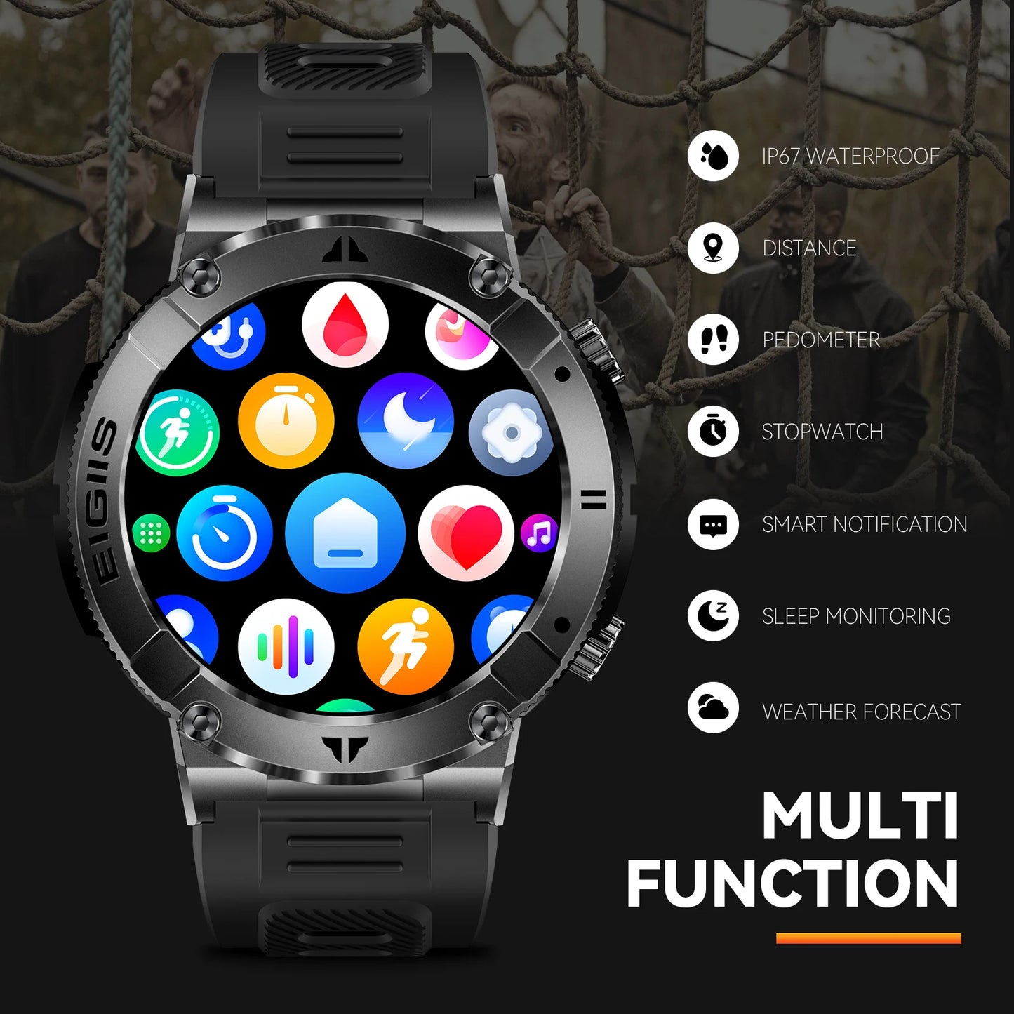 LaNikar Smart Watch Bluetooth Call Blood Pressure Fitness Tracker Waterproof