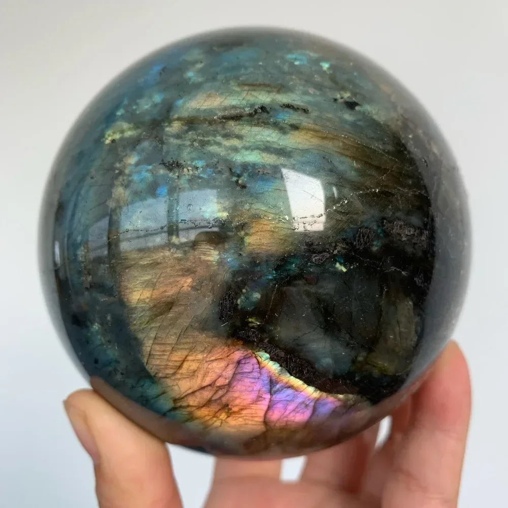 CrystalHola Labradorite Sphere Healing Crystal Decor for Home