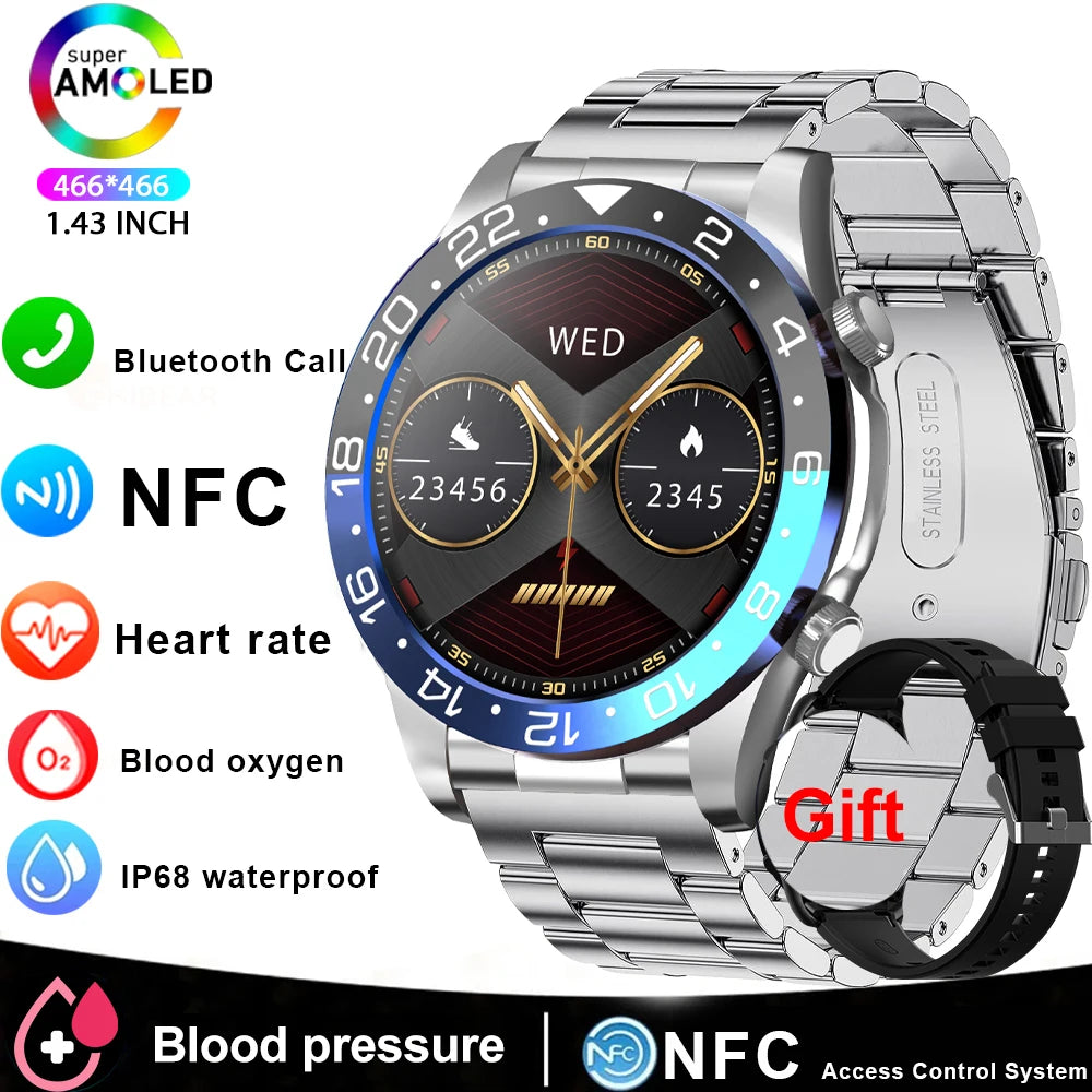 Smart Watch For Men AMOLED Bluetooth Heart Rate Fitness Tracker