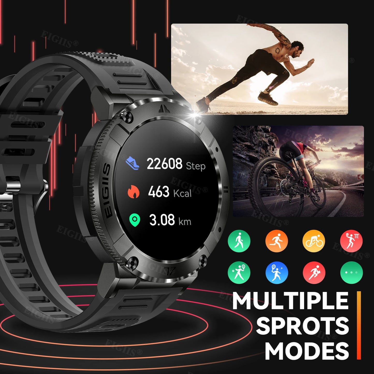 LaNikar Smart Watch Bluetooth Call Blood Pressure Fitness Tracker Waterproof