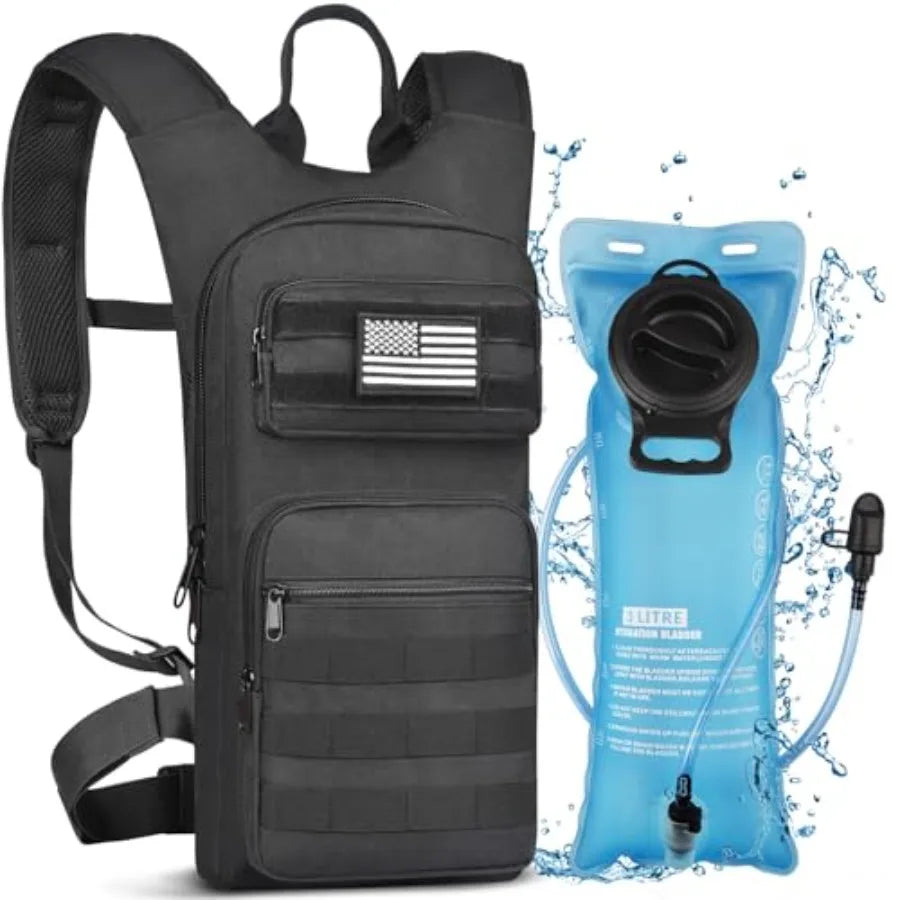 Hydration Backpack With 3L TPU Bladder Unisex Tactical Molle Pack