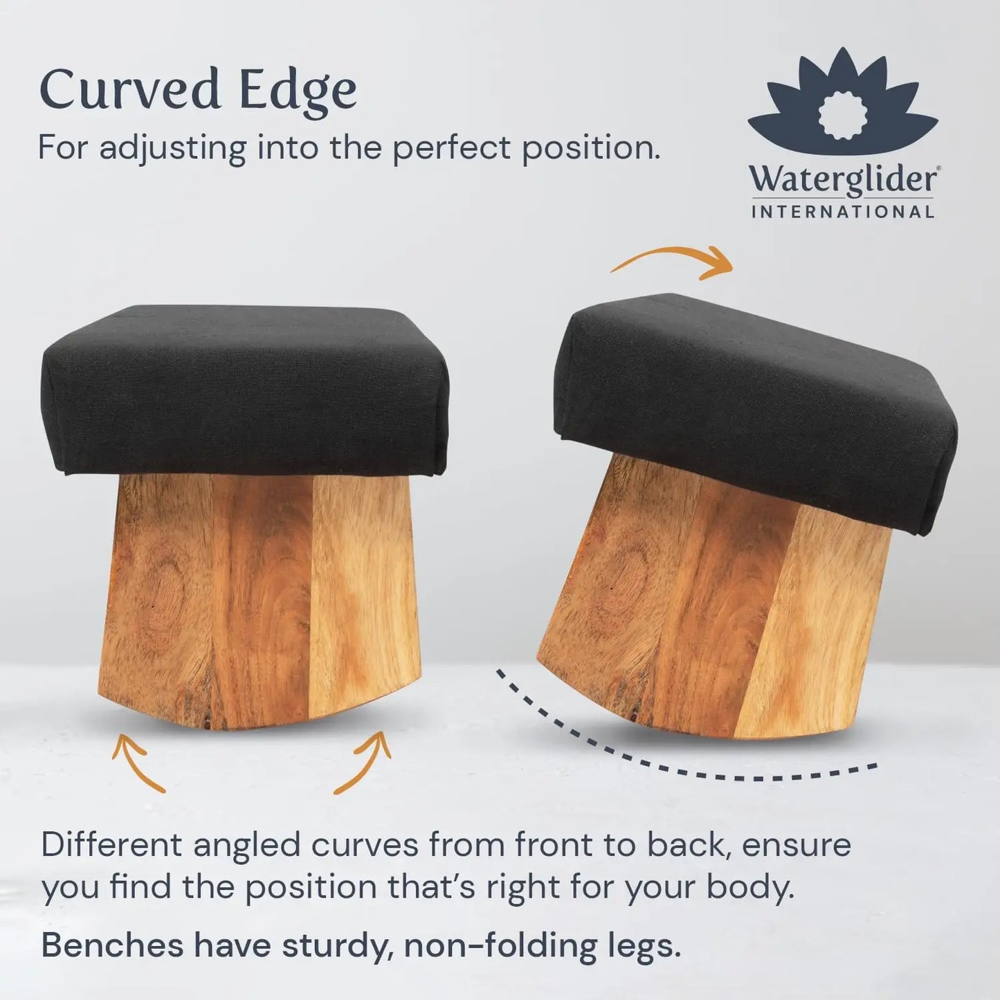 Acacia Wood Meditation Bench for Perfect Posture Seiza Stool
