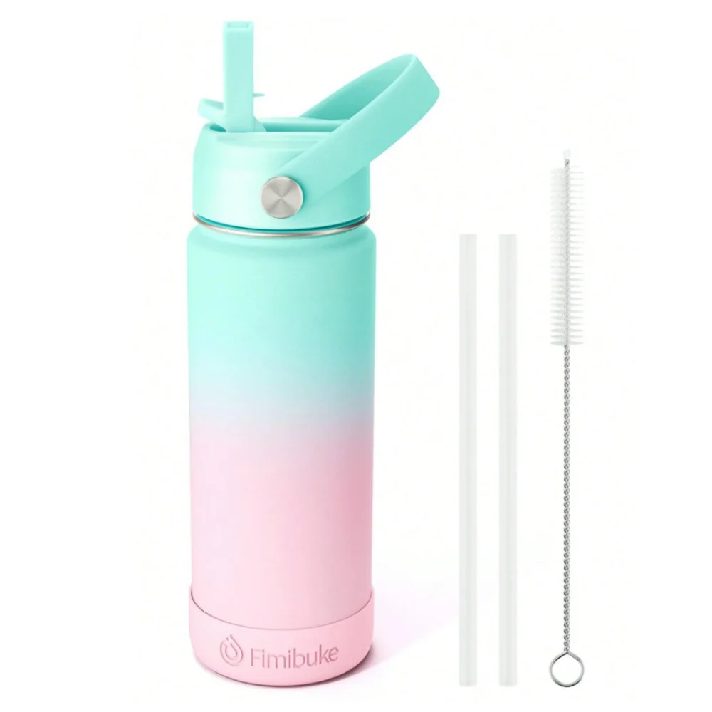 Water Bottle With Straw Stainless Steel Vacuum Leak Proof