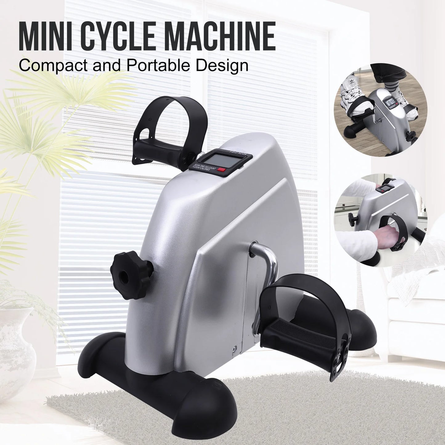 NON Mini Pedal Exercise Bike Under Desk Portable Fitness Trainer