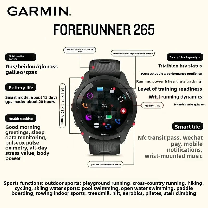 Garmin Forerunner 265 GPS Smartwatch