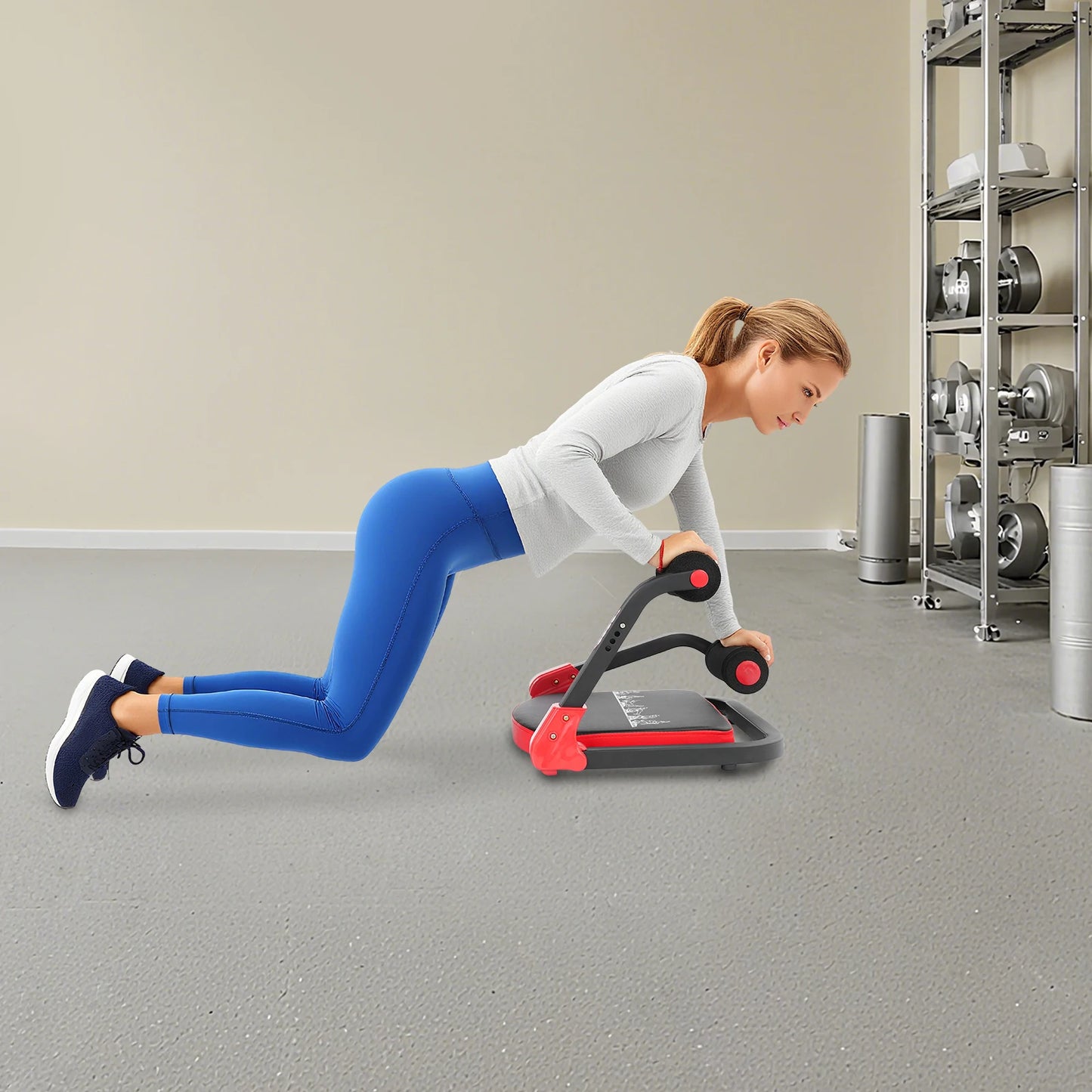 Foldable Abdominal Exerciser With Adjustable Intensity For Home Gym