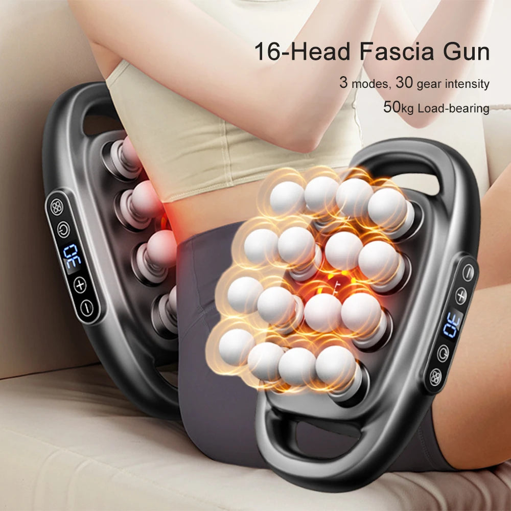 Foreverlily 16 Head Fascia Gun High Frequency Massager For Back