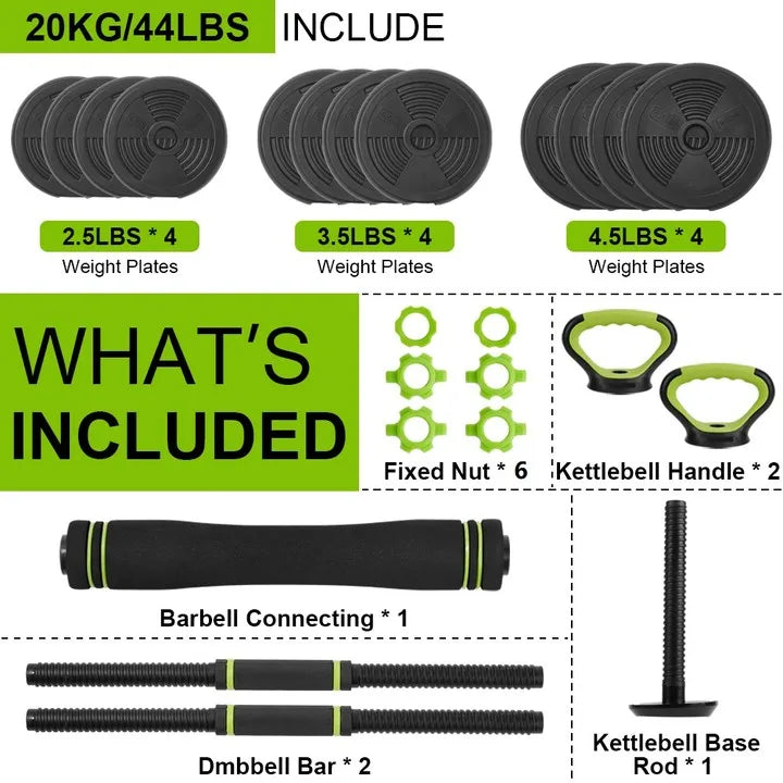 TWISTER.CK Adjustable Dumbbells 44/66/88 Lbs Four-in-One Set