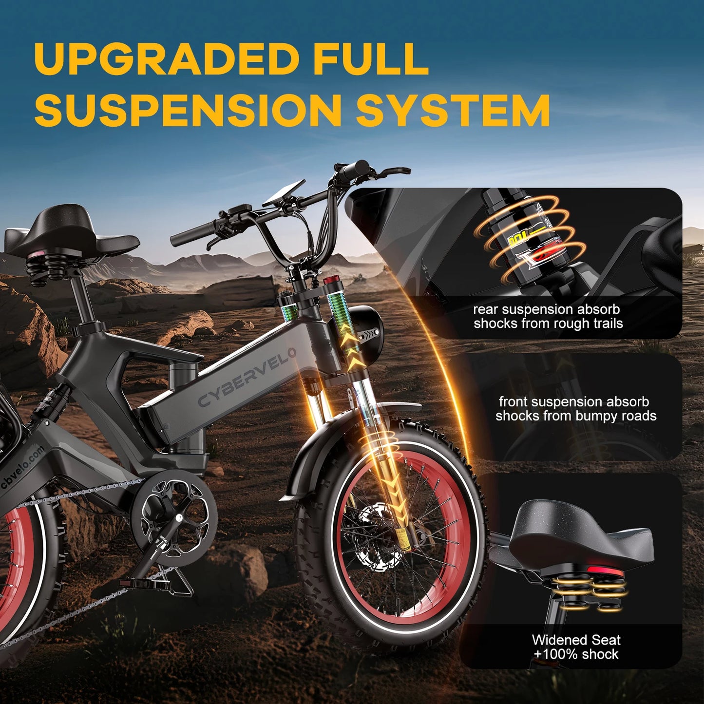 CYBERVELO EK6 Foldable Fat Tire Ebike With 2000W Motor