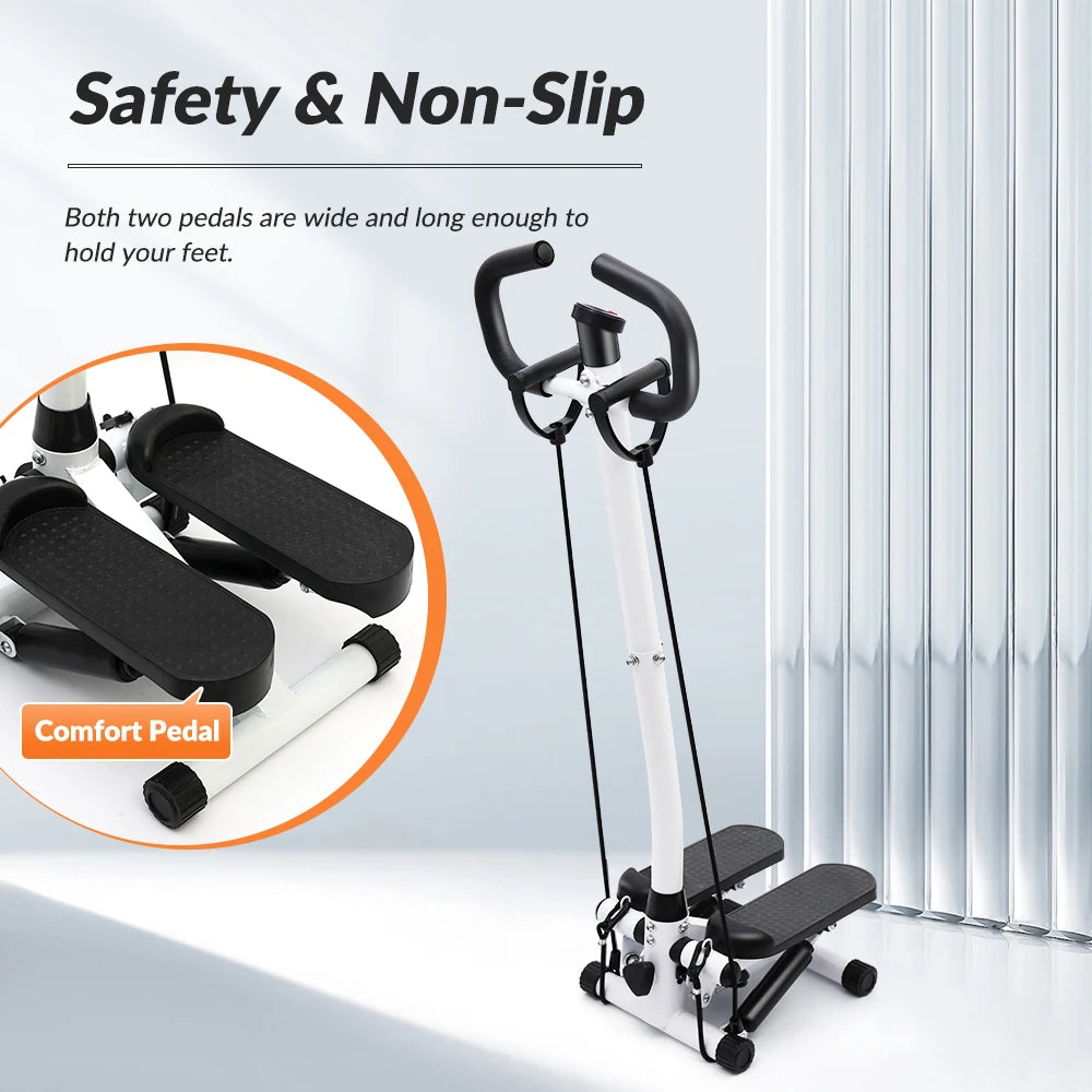 Exercise Stepper Machine With LCD Display And Resistance Bands
