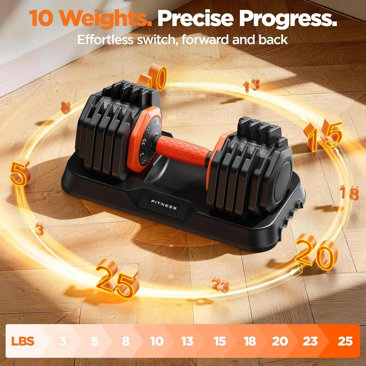 FED Fitness Adjustable Dumbbells Set With Storage Box
