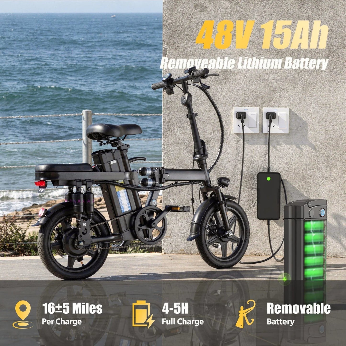 Foldable Electric Bicycle For Adults With 500W Motor 48V Battery