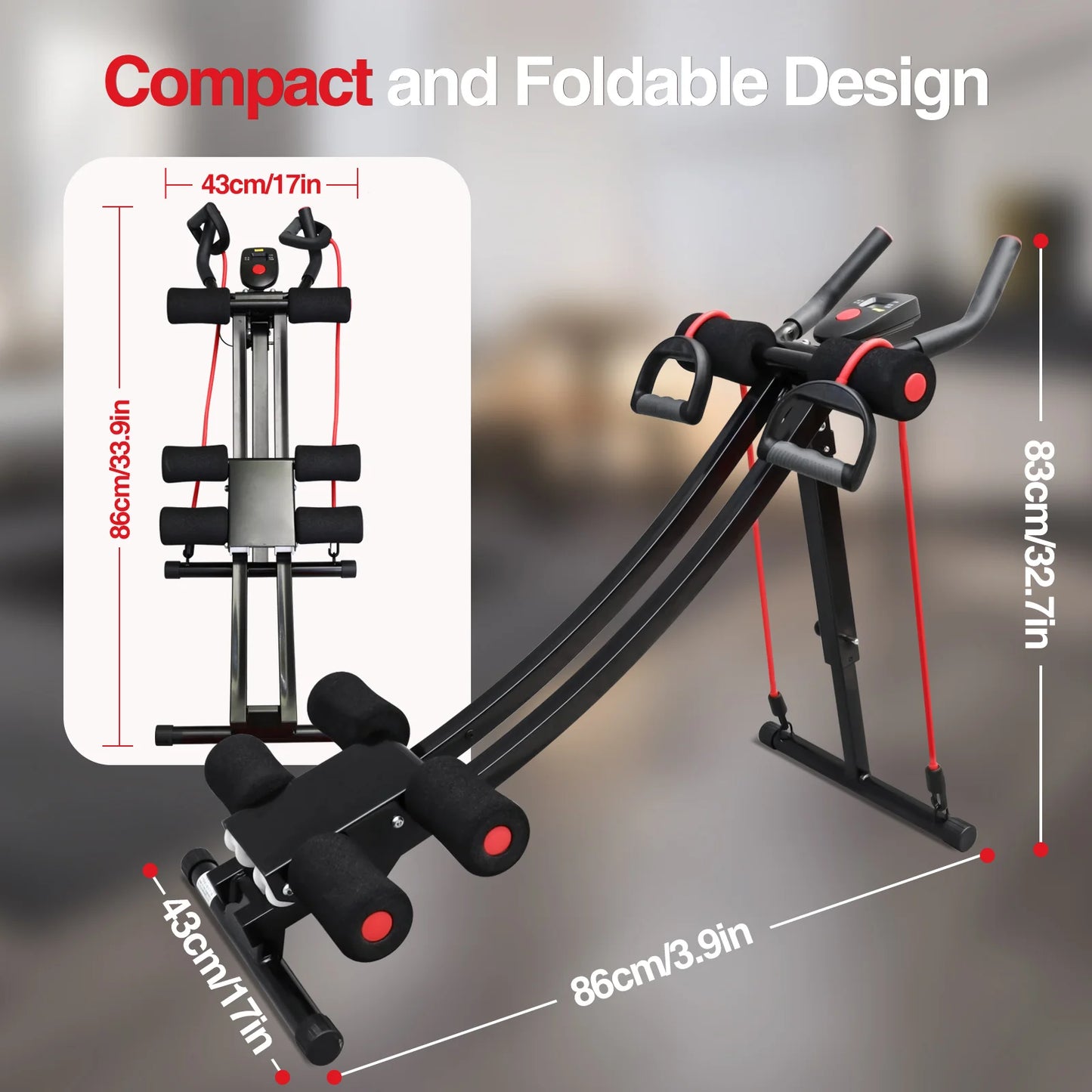 Abdominal Curling Exercise Machine Foldable Dual Track Core Training Home Gym