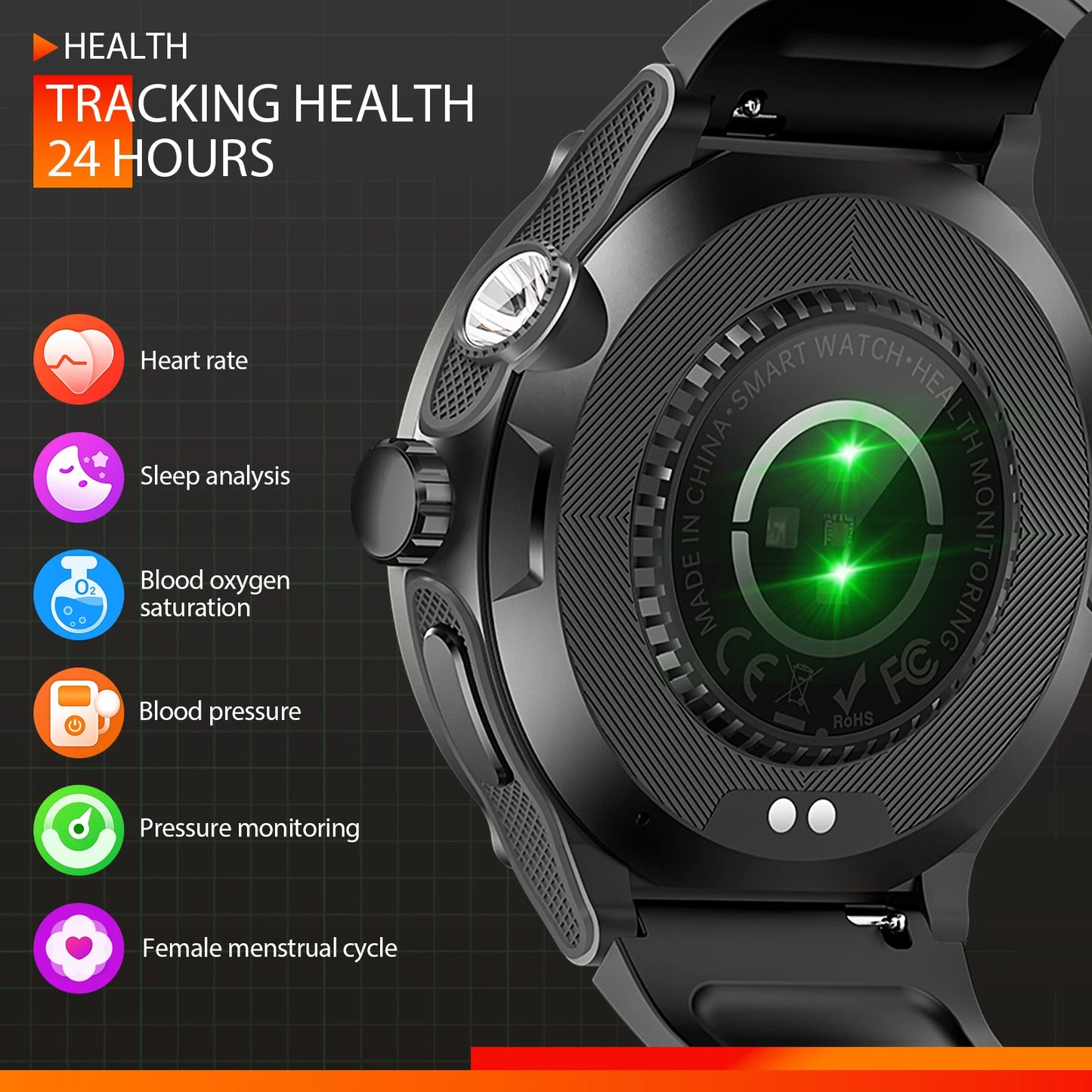 EIGIIS Smart Watch 3ATM Waterproof Heart Rate Bluetooth Call