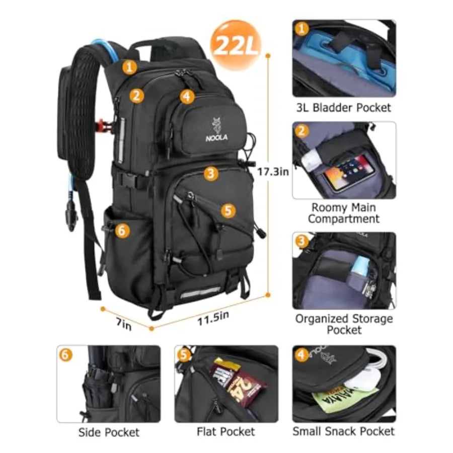 Hydration Backpack With 3L Water Bladder For Hiking And Cycling