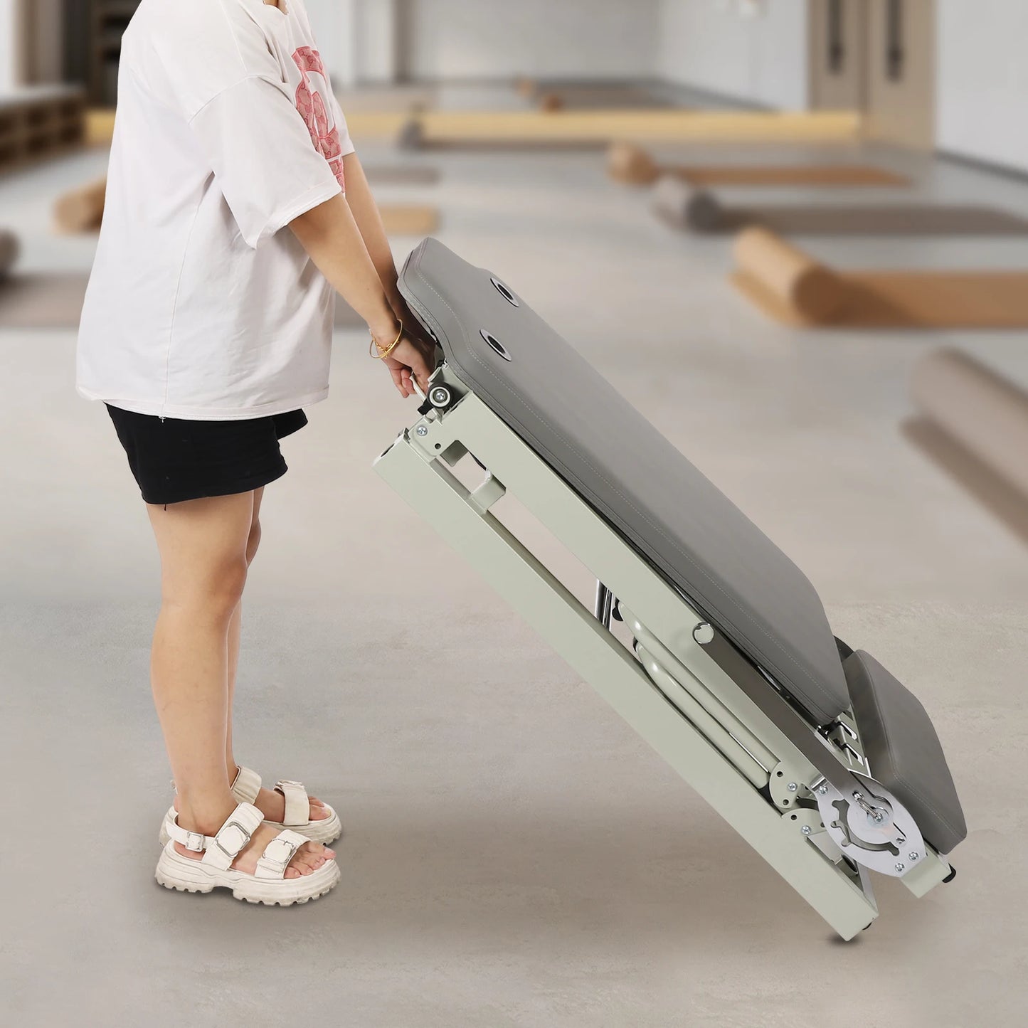 Pilates Reformer Foldable Machine With Dual Resistance Springs And Cords