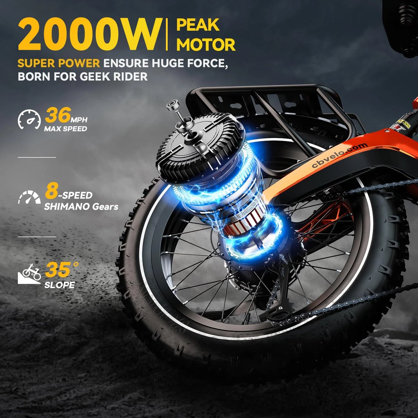 CYBERVELO EK6 Foldable Fat Tire Ebike With 2000W Motor