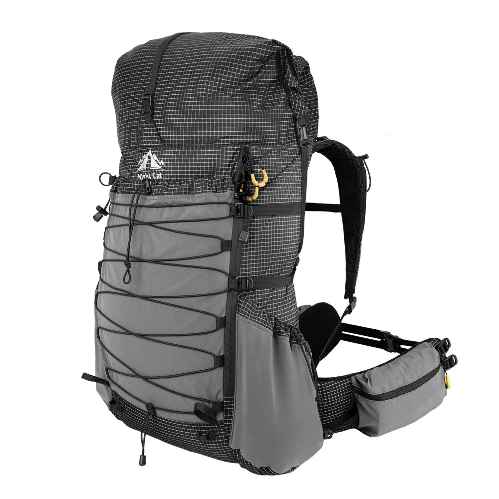 Night Cat Lightweight Internal-Frame Roll-Top Hiking Backpack with Rain Cover