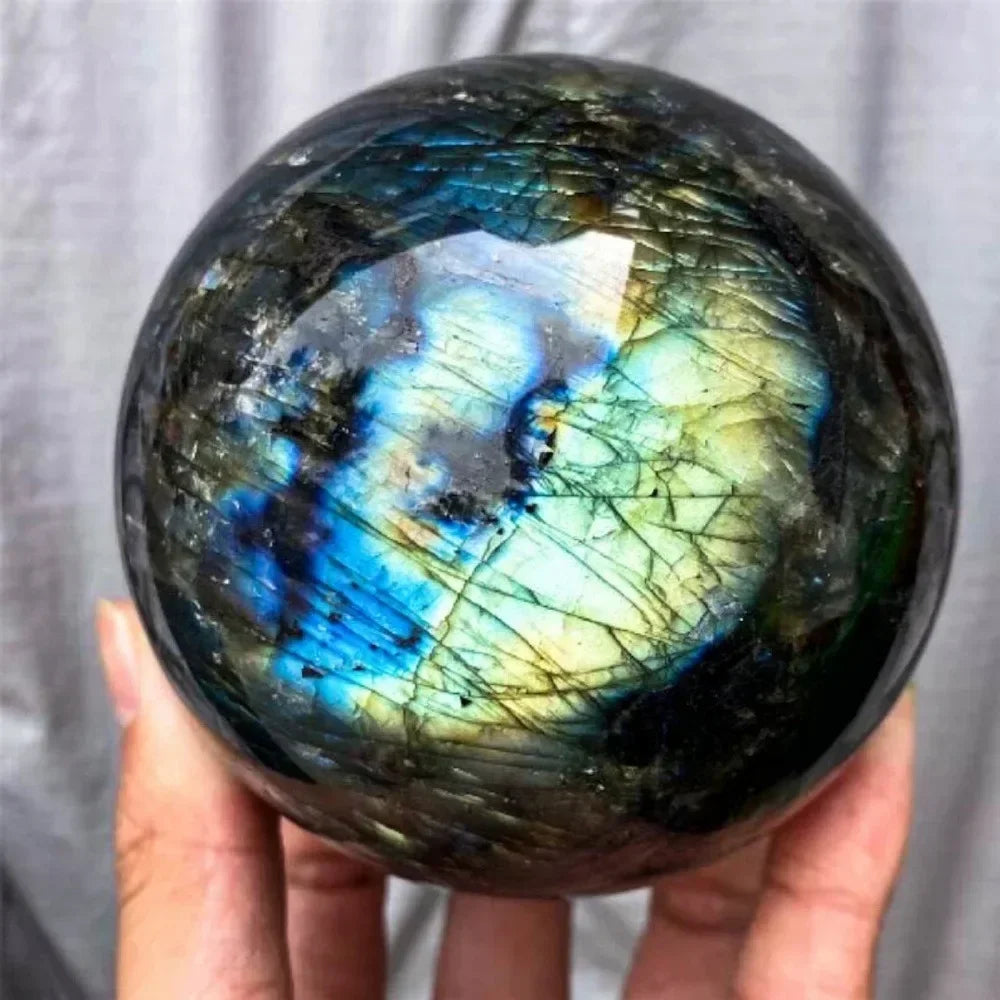 CrystalHola Labradorite Sphere Healing Crystal Decor for Home