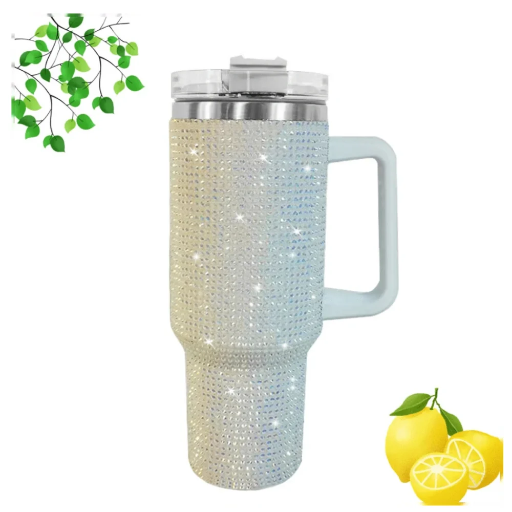 Stainless Steel Insulated Mug With Handle And Straw Lid Double Wall