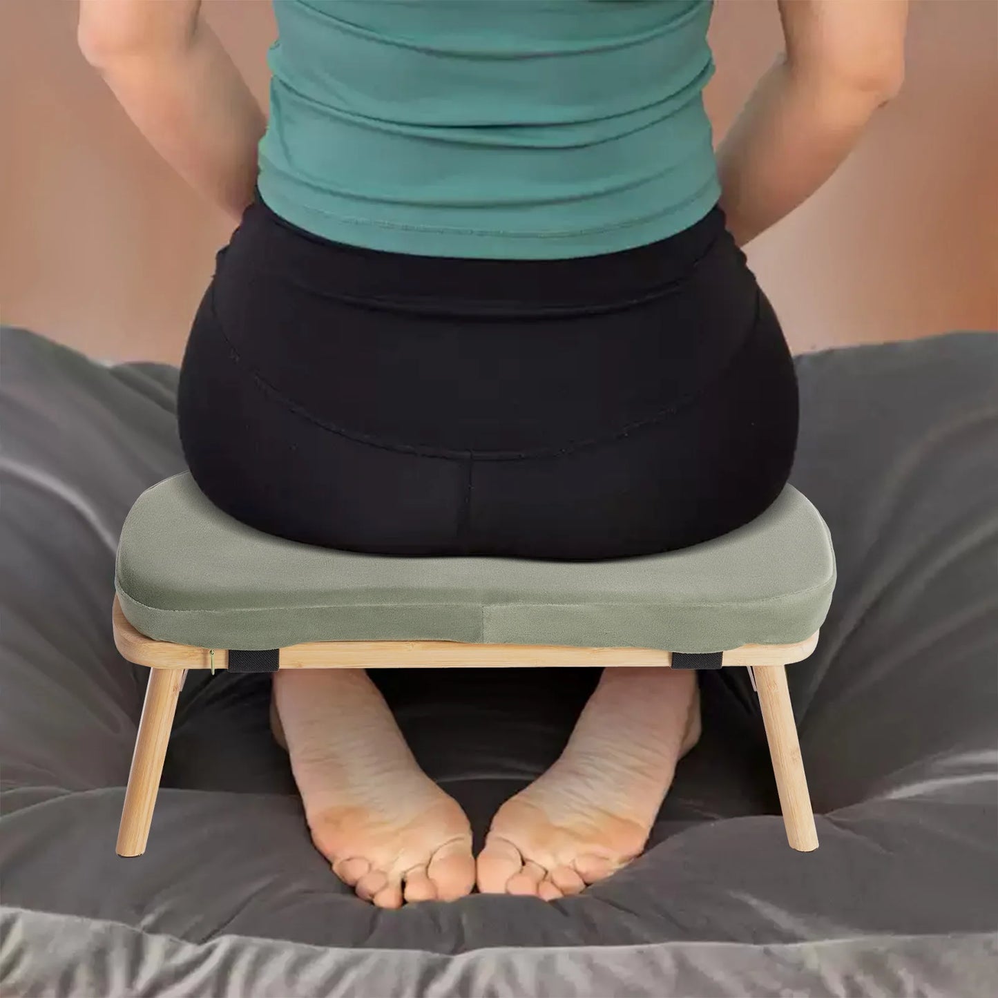Bymaocar Foldable Kneeling Meditation Bench For Home Yoga
