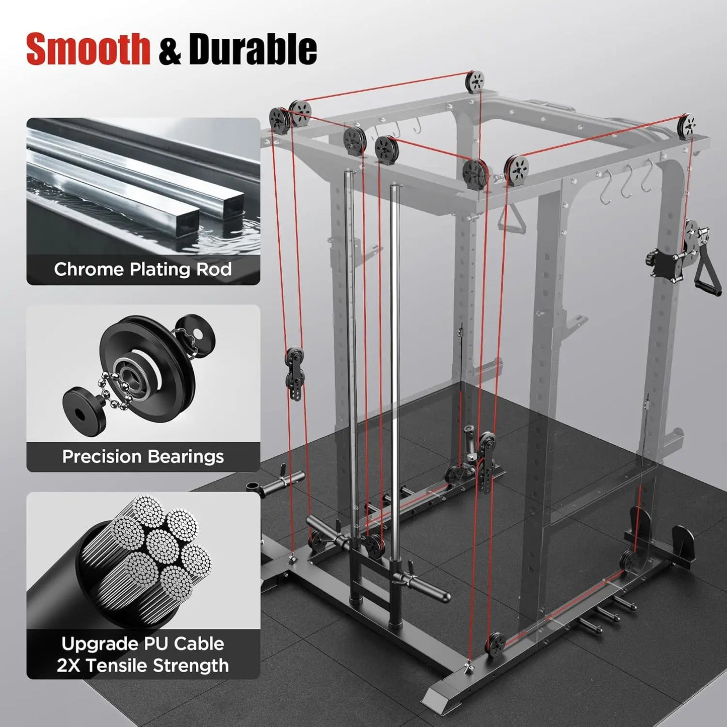 LAT Power Cage And Squat Rack With Pulley System