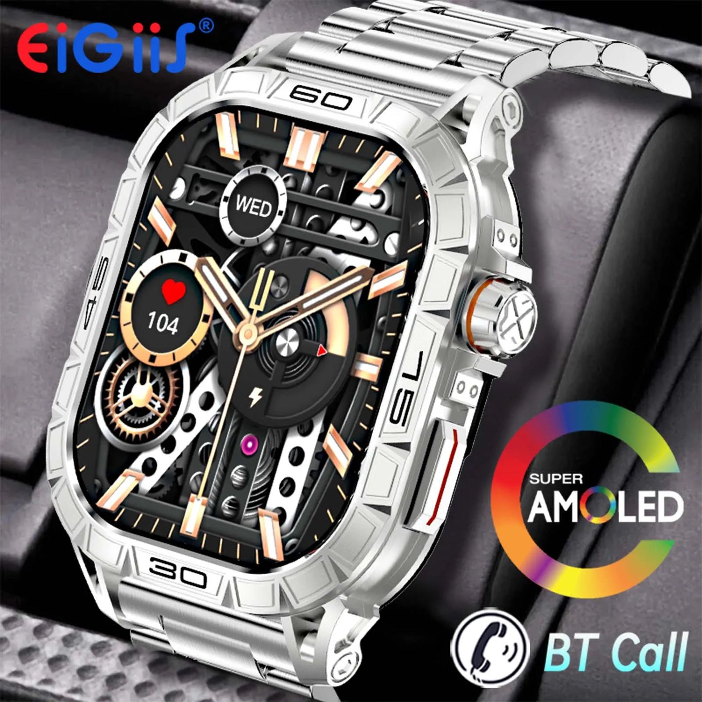 EIGIIS Smart Watch K63 With 100 Sport Modes IP68 Waterproof