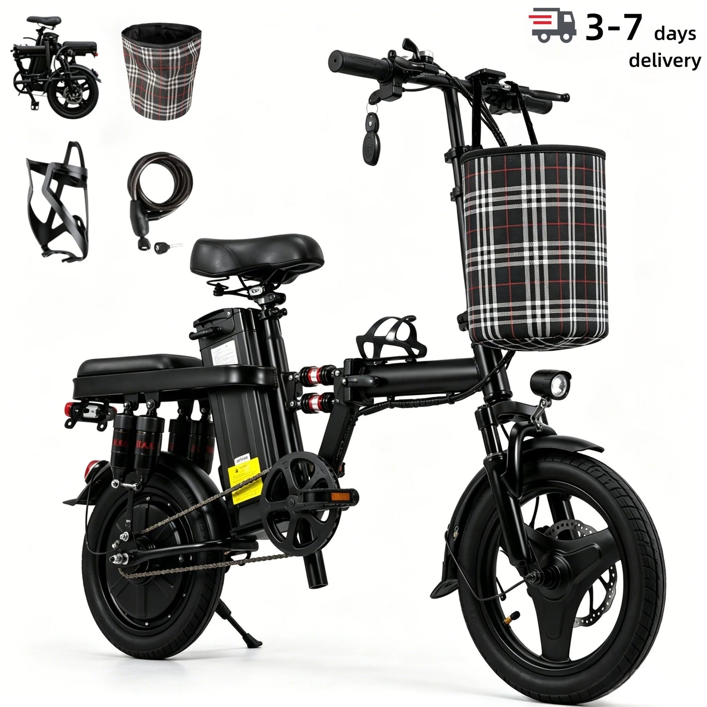 Foldable Electric Bicycle For Adults With 500W Motor 48V Battery