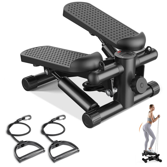 Mini Stepper With Resistance Bands, 300 LBS Capacity, LCD Monitor