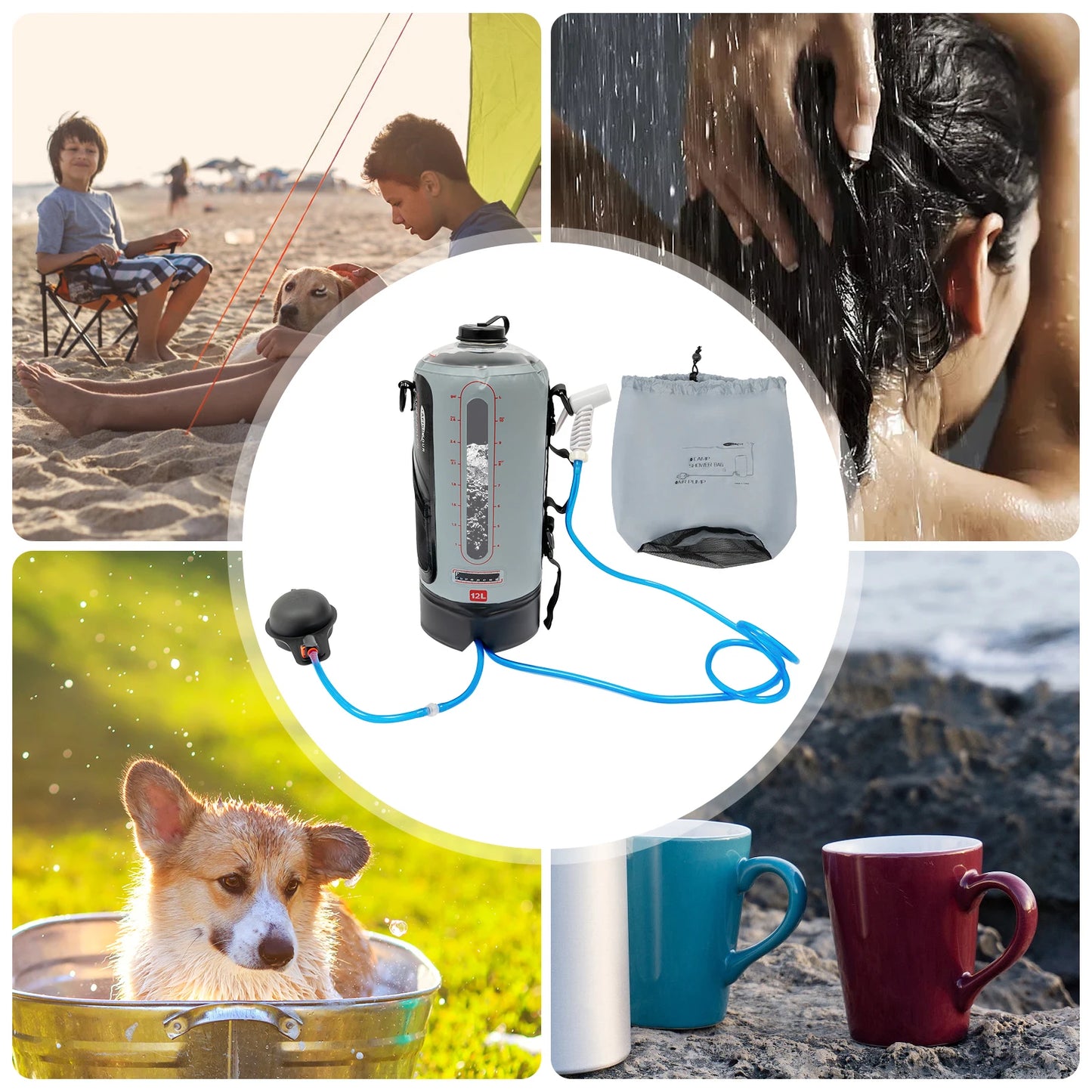 Bymaocar Portable Camping Shower Bag For Outdoor Use
