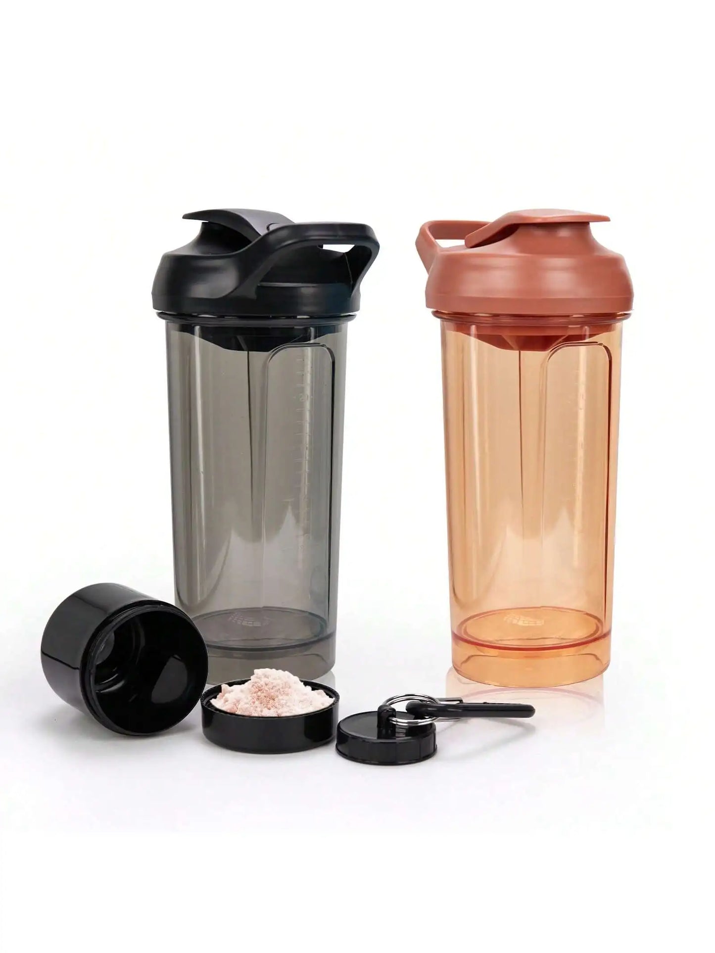 Two Pack Shaker Bottles With Pill Organizer And Storage