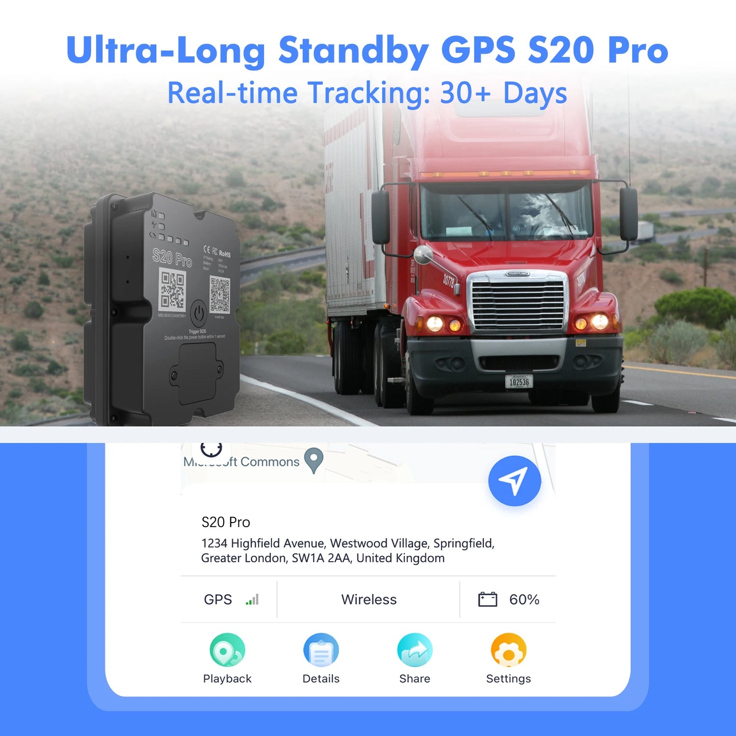 Wanwaytech 4G GPS Tracker For Cars And Motorcycles Android iOS App 30 Day