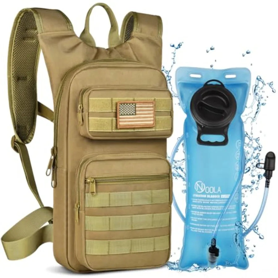 Hydration Backpack With 3L TPU Bladder Unisex Tactical Molle Pack