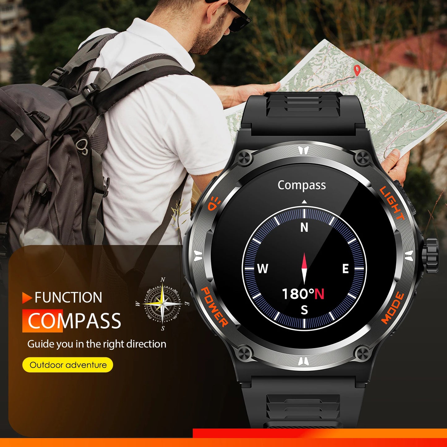 EIGIIS Smart Watch 3ATM Waterproof Heart Rate Bluetooth Call