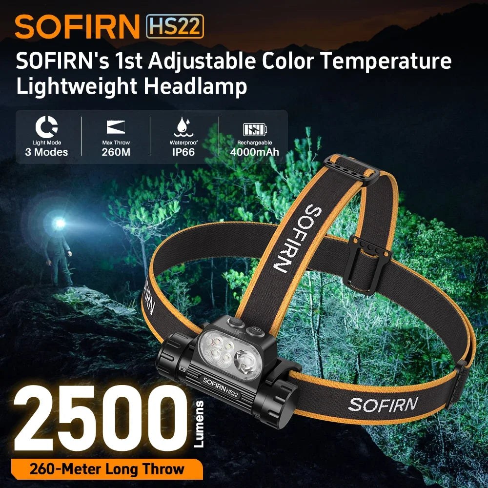 Sofirn HS22 Headlamp With Adjustable Color Temperature 2700K To 6000K