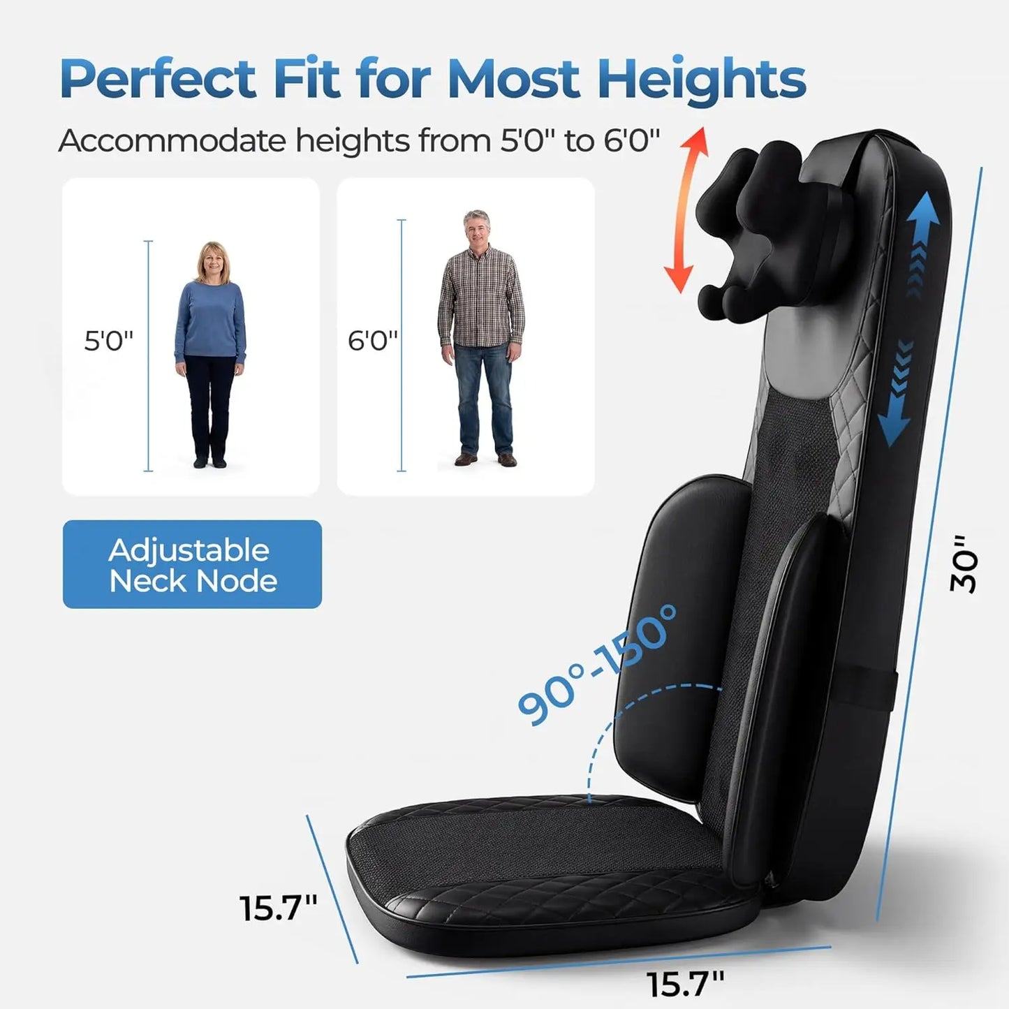 HIMOUTA 3-In-1 Shiatsu Neck and Back Massage Cushion With Heat