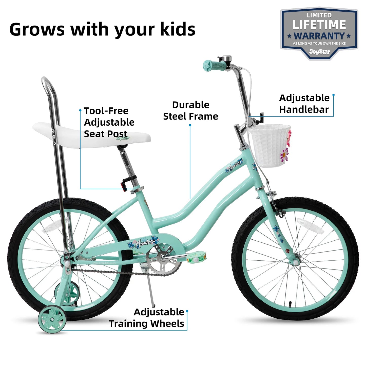 JOYSTAR Girls Bike With Training Wheels For Beginners And Kids